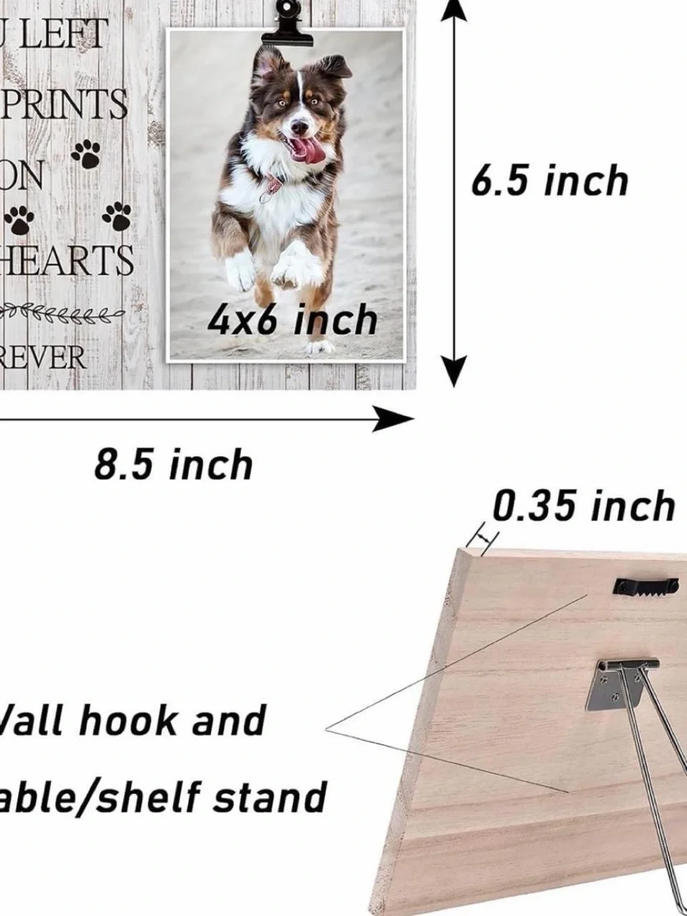 Memorial Pet Frame Plaque- You Left Paw Prints On Our Hearts NWT